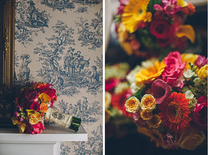 Wedding flowers at the Antrim 1844 Country House in Taneytown, MD. Captured by Baltimore wedding photographer Ben Lau.