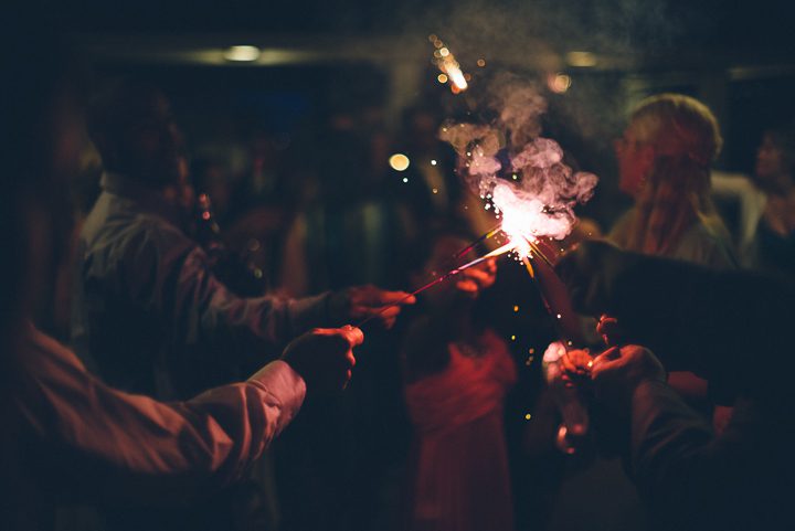 Sparklers at the Antrim 1844 Country House in Taneytown, MD. Captured by Baltimore wedding photographer Ben Lau.