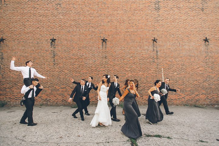 Bridal party photos in Red Hook, Brooklyn. Captured by NYC wedding photographer Ben Lau.