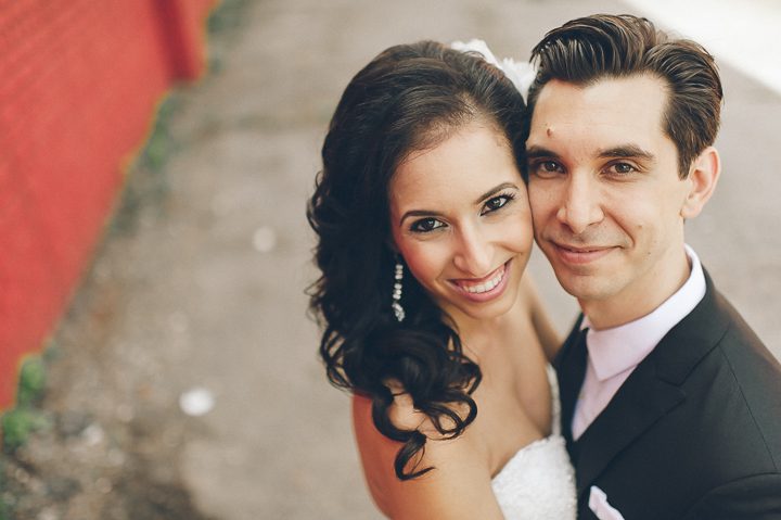 Bride and groom portraits in Red Hook, Brooklyn. Captured by NYC wedding photographer Ben Lau.