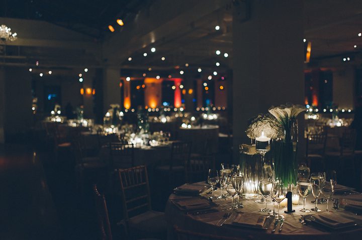 Wedding reception at the Tribeca Rooftop. Captured by NYC wedding photographer Ben Lau.
