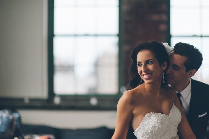 Wedding photos at the Tribeca Rooftop in New York City. Captured by NYC wedding photographer Ben Lau.