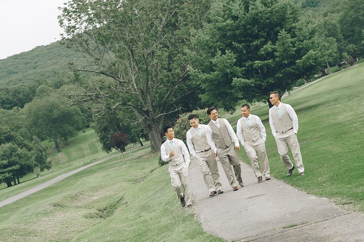 Groomsmen at Falkirk Estates in Central Valley, NY. Captured by NYC wedding photographer Ben Lau.