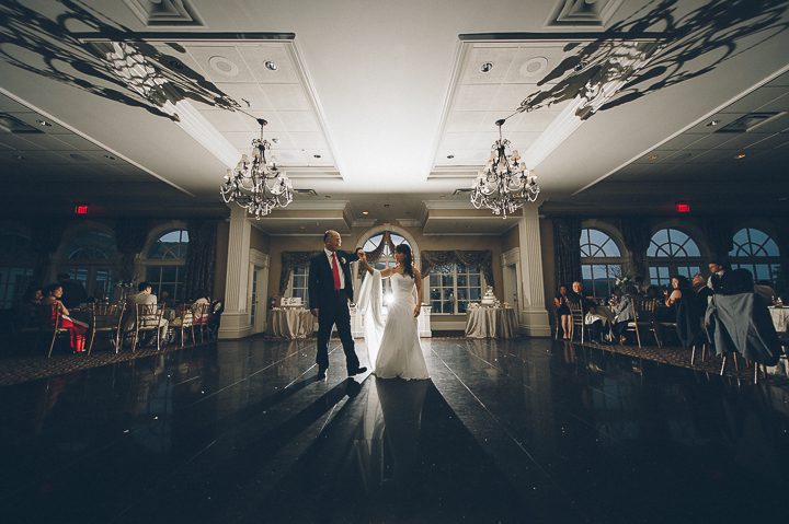 First dances during a wedding reception at Falkirk Estates in Central Valley, NY. Captured by NYC wedding photographer Ben Lau.