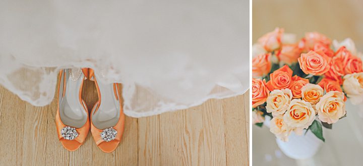 Shoe and bouquet shot for a Westmount Country Club wedding captured by NYC wedding photographer Ben Lau.