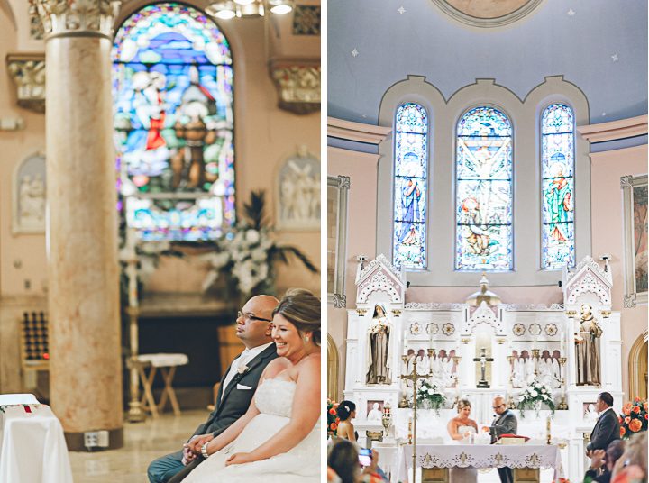 Wedding ceremony at St. Joseph's Church in Passaic, NJ. Captured by NYC wedding photographer Ben Lau.