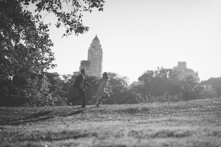 Engagement session in Central Park. Captured by NYC wedding photographer Ben Lau.