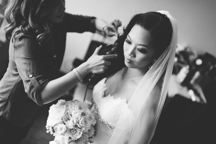 Bridal prep at the Hyatt Regency in Crystal City, VA. Captured by NYC wedding photographer Ben Lau.