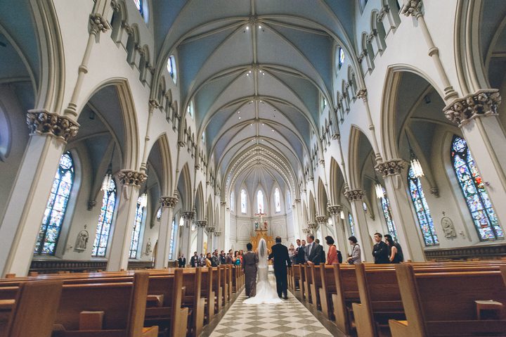Wedding ceremony at St. Dominic's Church in Washington DC. Captured by NYC wedding photographer Ben Lau.