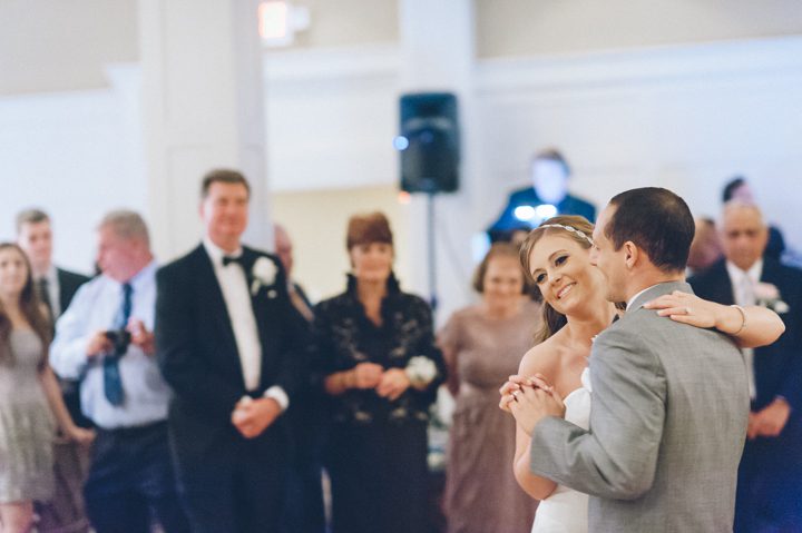 First dances during a wedding reception at an Indian Trail Club in Franklin Lakes, NJ. Captured by Northern NJ wedding photographer Ben Lau.
