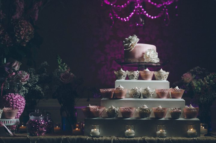 Wedding cake for a wedding reception at the Ritz Carlton in San Francisco, CA. Captured by NYC wedding photographer Ben Lau.