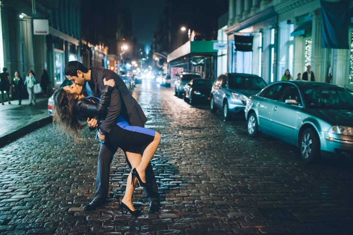 NYC engagement session in SoHo. Captured by NYC wedding photographer Ben Lau.