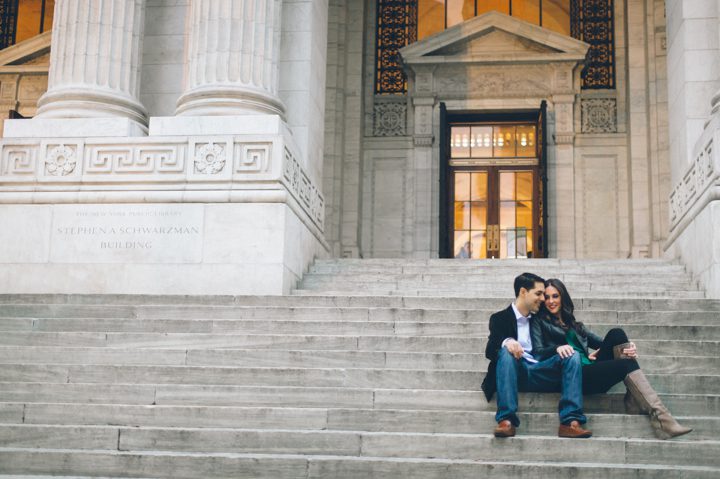 Jessica and Jon's engagement session in Midtown Manhattan with NYC wedding photographer Ben Lau.