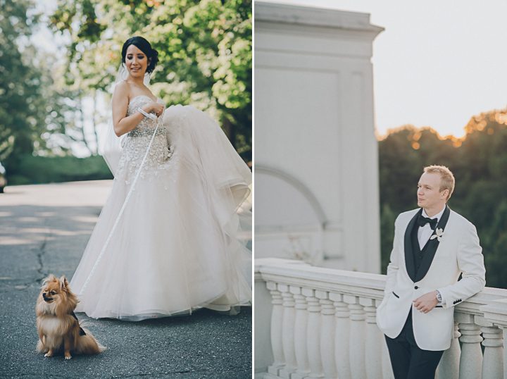 Bride and groom portraits for their wedding day at the Palace in Somerset Park, NJ. Captured by NJ wedding photographer Ben Lau.