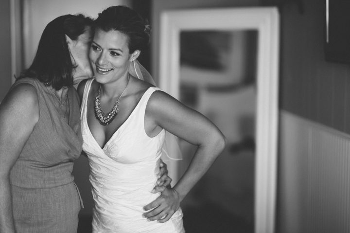 Bride and her mother on the morning of her wedding at the Sea Shell Resort in Long Beach Island, NJ. Captured by NJ wedding photographer Ben Lau.