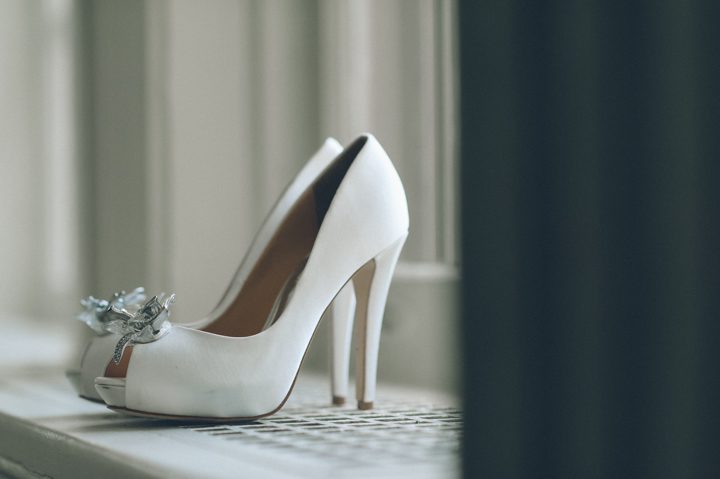 Wedding shoe shot for a Tappan Hill Mansion wedding in Tarrytown, NY. Captured by NYC wedding photographer Ben Lau.