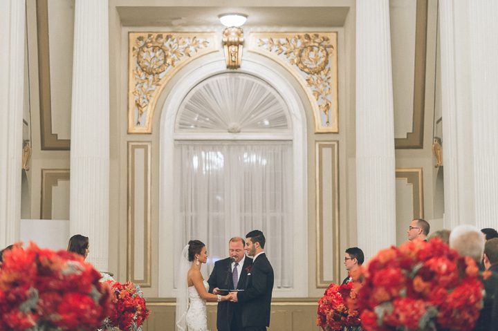Wedding ceremony at the Belvedere Hotel in Baltimore, MD. Captured by NYC wedding photographer Ben Lau.