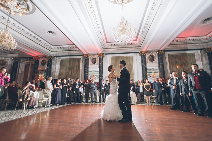 First dances during a wedding reception at the Belvedere Hotel. Captured by NYC wedding photographer Ben Lau.