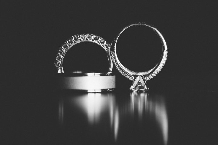 Wedding rings at The Estate at Florentine Gardens in River Vale, NJ. Captured by Northern NJ wedding photographer Ben Lau.