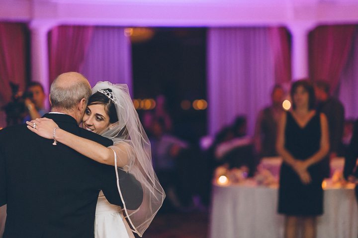 Bride dances with her father during a wedding reception at Glen Cove Mansion. Captured by NYC wedding photographer Ben Lau.