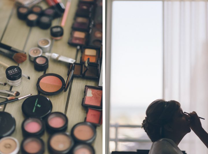 Bridal prep at the Bungalow Hotel in Long Branch, NJ. Captured by NYC wedding photographer Ben Lau.