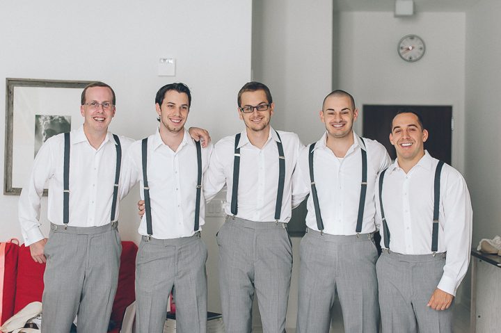 Groomsmen photo at the Bungalow Hotel for a McLoone's Pier House Wedding in Long Branch, NJ. Captured by NYC wedding photographer Ben Lau.
