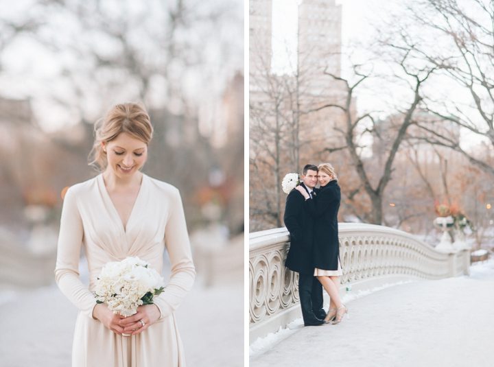 Bride and groom portraits in Central Park after their New York City Hall wedding, captured by NYC wedding photographer Ben Lau.
