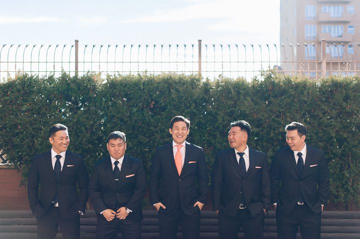 Groomsmen portraits at the Sheraton Laguardia East in Flushing, NY. Captured by NYC wedding photographer Ben Lau.
