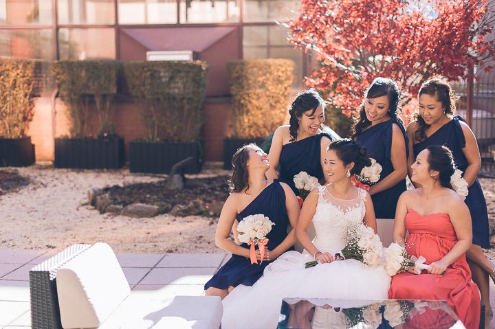 Bridesmaids portraits at the Sheraton Laguardia East in Flushing, NY. Captured by NYC wedding photographer Ben Lau.