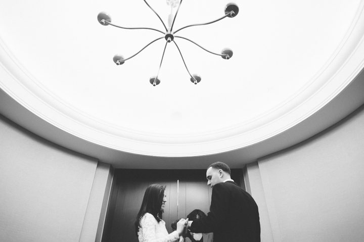 Couple gets married at the NYC Marriage Bureau. Captured by NYC City Hall Wedding Photographer Ben Lau.