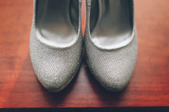 Bride's shoes for wedding at the Westmount Country Club. Captured by Northern NJ wedding photographer Ben Lau.