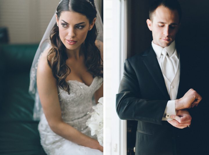 Solo portraits of Brittany & Derek on the morning of their wedding at the Westmount Country Club. Captured by Northern NJ wedding photographer Ben Lau.
