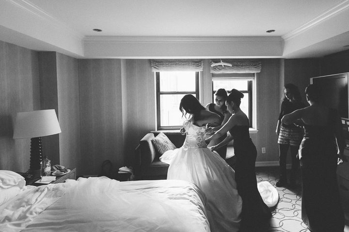 Bride's prep at the Essex House in NYC. Captured by NYC wedding photographer Ben Lau.