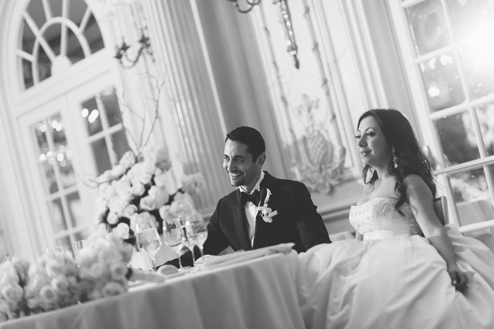 Toasts during a wedding reception at the Essex House in NYC. Captured by NYC wedding photographer Ben Lau.