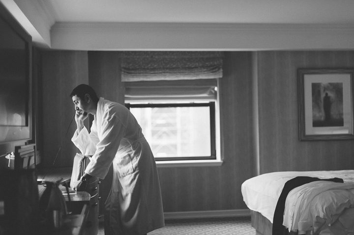 Groom's prep at the Essex House in NYC. Captured by NYC wedding photographer Ben Lau.
