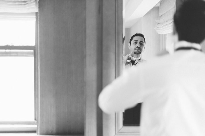 Groom's prep at the Essex House in NYC. Captured by NYC wedding photographer Ben Lau.