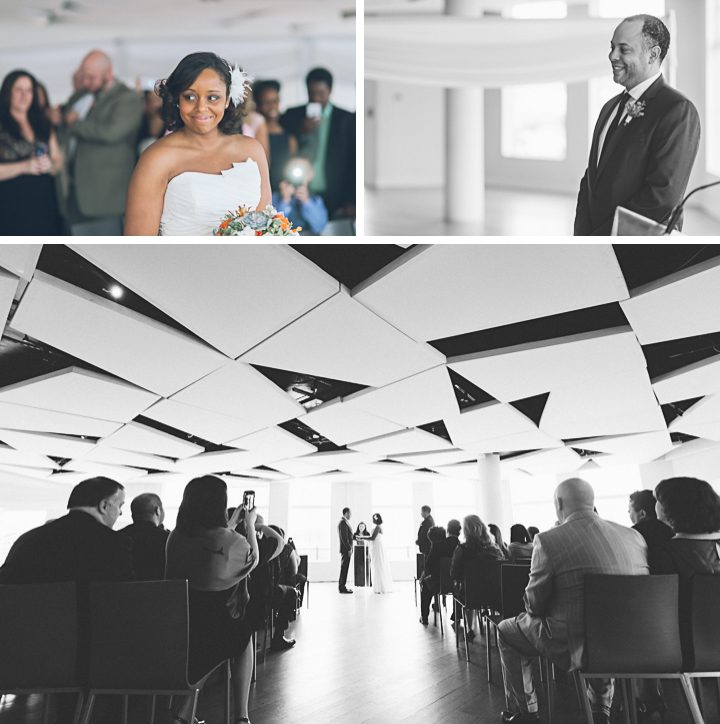 Wedding ceremony at the Maritime Parc in Jersey City, NJ. Captured by NYC wedding photographer Ben Lau.
