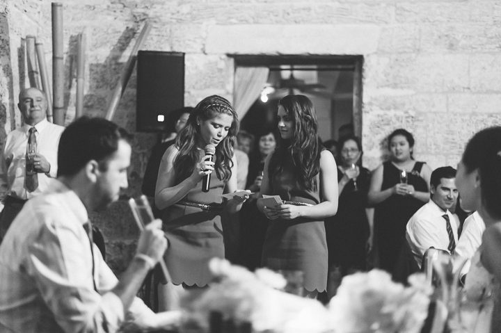 Toasts during a wedding reception at the Red Fish Grill in Miami, FL. Captured by Miami wedding photographer Ben Lau.