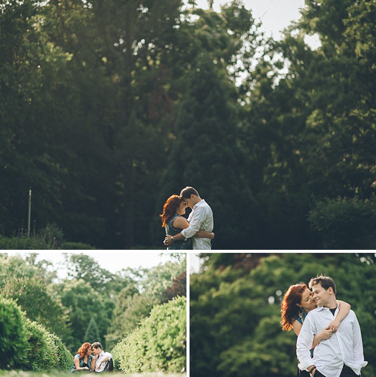 Alina & Yuriy embrace one another during their engagement session in Baltimore with NJ wedding photographer Ben Lau.
