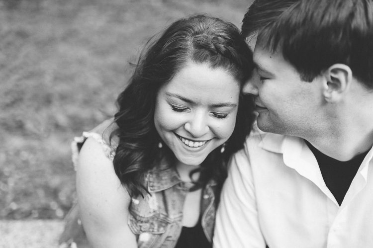 Alina smiles during her engagement session in Baltimore with NJ wedding photographer Ben Lau.