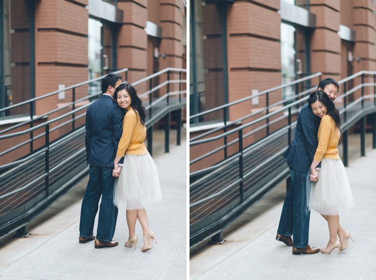 Alyssa and Gary's outtakes during their engagement session at the High Line in NYC. Captured by NYC wedding photographer Ben Lau.