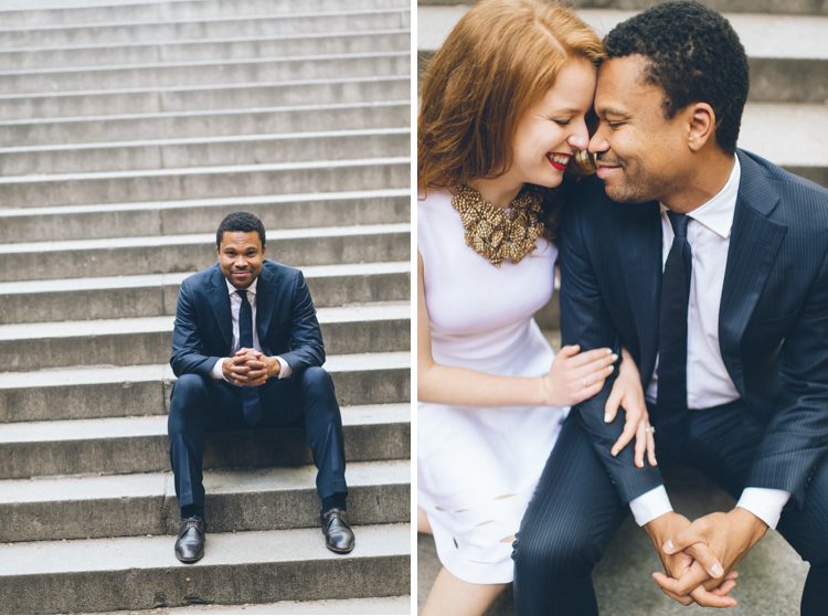 Sunrise engagement session in NYC. Captured by NYC wedding photographer Ben Lau.