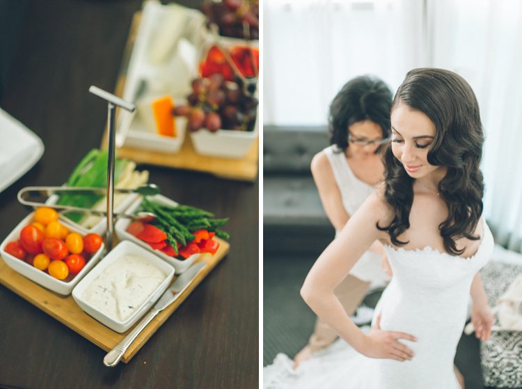 Bridal prep at Pier 60 & The Lighthouse. Captured by NYC wedding photographer Ben Lau.
