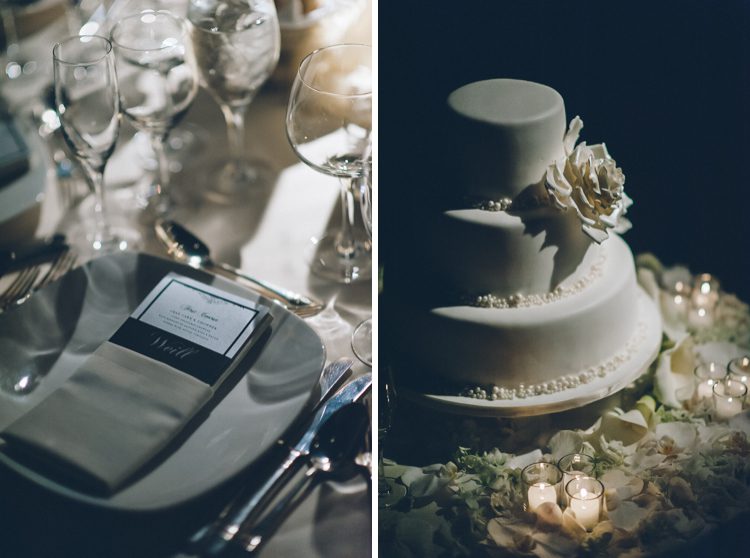 Wedding reception details at Pier 60 & The Lighthouse. Captured by NYC wedding photographer Ben Lau.