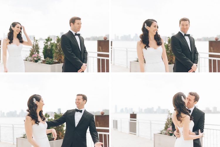 First look on Pier 60 & The Lighthouse. Captured by NYC wedding photographer Ben Lau.