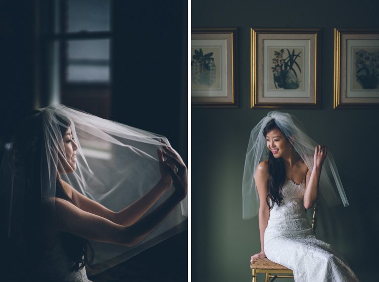 Bridal wedding photos on the morning of her wedding at the View on the Hudson in Piermont, NY. Captured by Northern NJ wedding photographer Ben Lau.