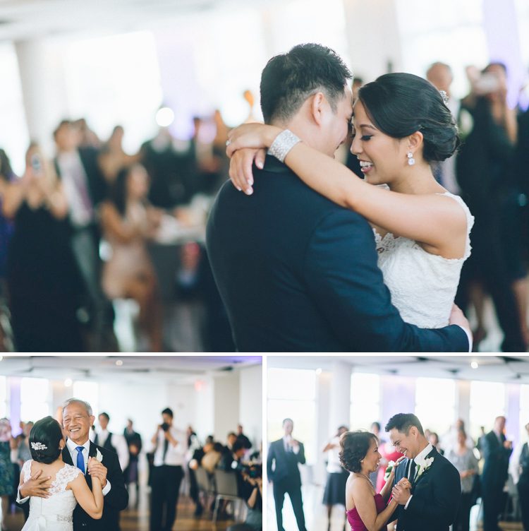 First dances during a wedding reception at Maritime Parc. Captured by Jersey City wedding photographer Ben Lau.