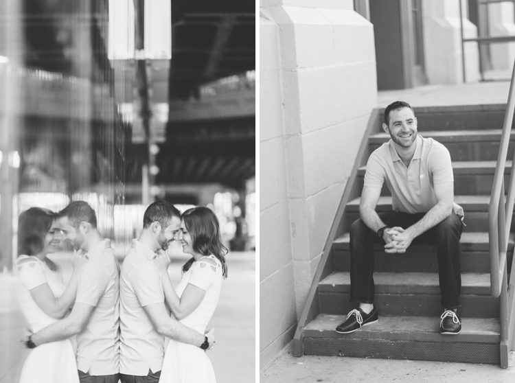Romantic engagement session in the Meatpacking District. Captured by NYC wedding photographer Ben Lau.