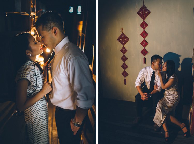Themed engagement session at the Metropolitan Building in Long Island City. Captured by NYC wedding photographer Ben Lau.