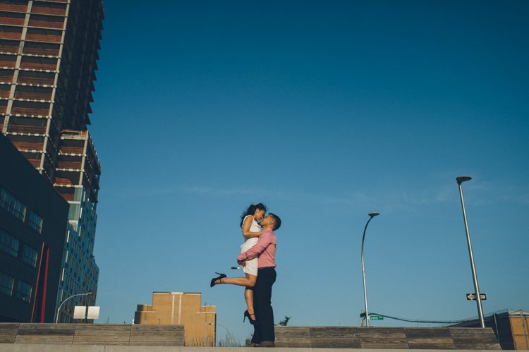 Themed engagement session at the Metropolitan Building in Long Island City. Captured by NYC wedding photographer Ben Lau.